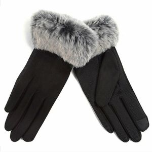HP 🎉Suede Black Gloves with Faux Fur
